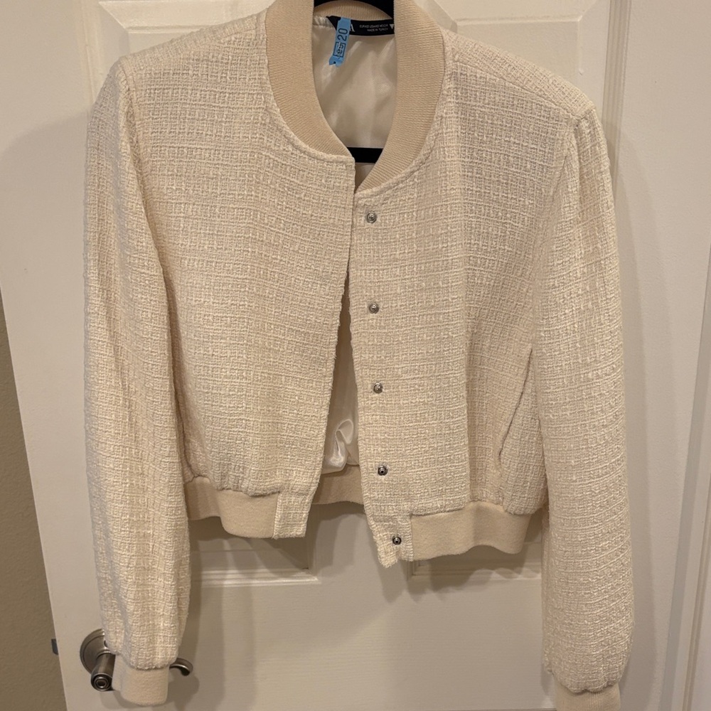 Zara Cream Bomber Jacket